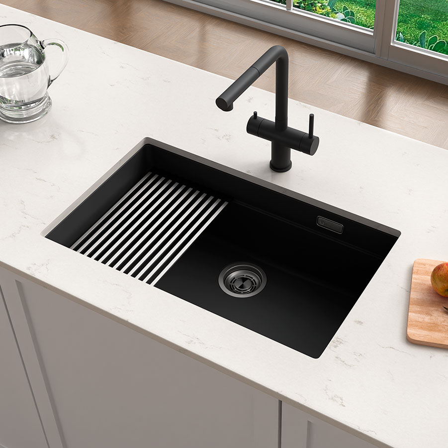 Кухонная мойка Grandex Aqua COMFORT 73U CARBON (500304)