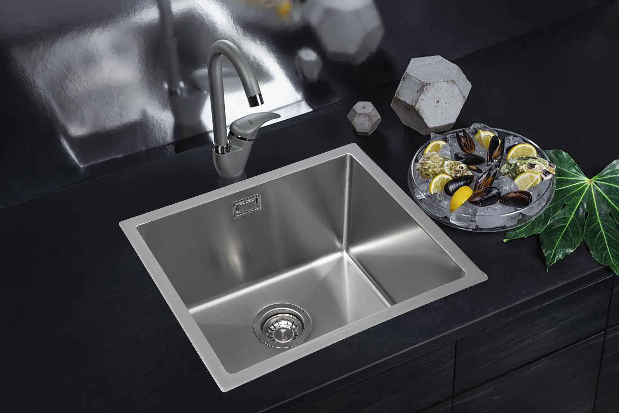 Мойка Grandex Aqua PROLINE 50, 500х450х200, сифон в комплекте (300083)